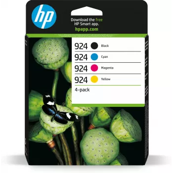 Originalūs HP 924 CMYK rašalo kasetės 4 vnt., standartinės talpos, juoda, žydra, raudona, geltona