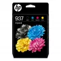 HP 937 CMYK Original rašalo kasetės 4 vnt., standartinės talpos, juoda, žydra, rausvai raudona, geltona