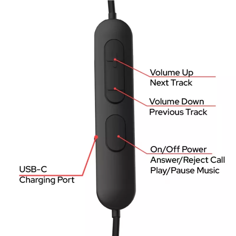 Verbatim TruSound Pro Neckband Earbuds juodos, belaidžiai, muzikai/kasdieniam naudojimui, 20–20000 Hz, 74 g, ausinės, juodos