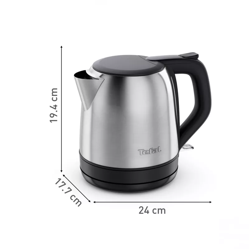 Tefal Subito Mini KO5S2DE0 elektrinis virdulys 1 L 2400 W Juodas, Nerūdijantis plienas