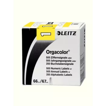 Lipnios etiketės Leitz Orgacolor, suapvalintas stačiakampis, geltonos, 30 x 23 mm
