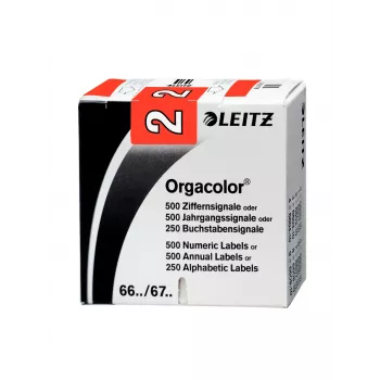 Leitz Orgacolor lipnios etiketės, suapvalintas stačiakampis, raudonos