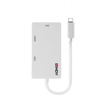 Lindy USB Type C į trigubą monitorių keitiklis, 3840 x 2160 pikselių