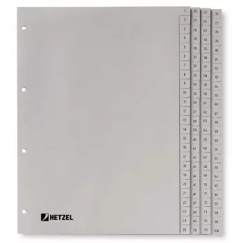 Rexel PP pertvaros, pilkos, skaitmeninės, Skaitmeninis skirtukų indeksas, Polipropilenas (PP), Pilka, A4, 226 mm, 297 mm