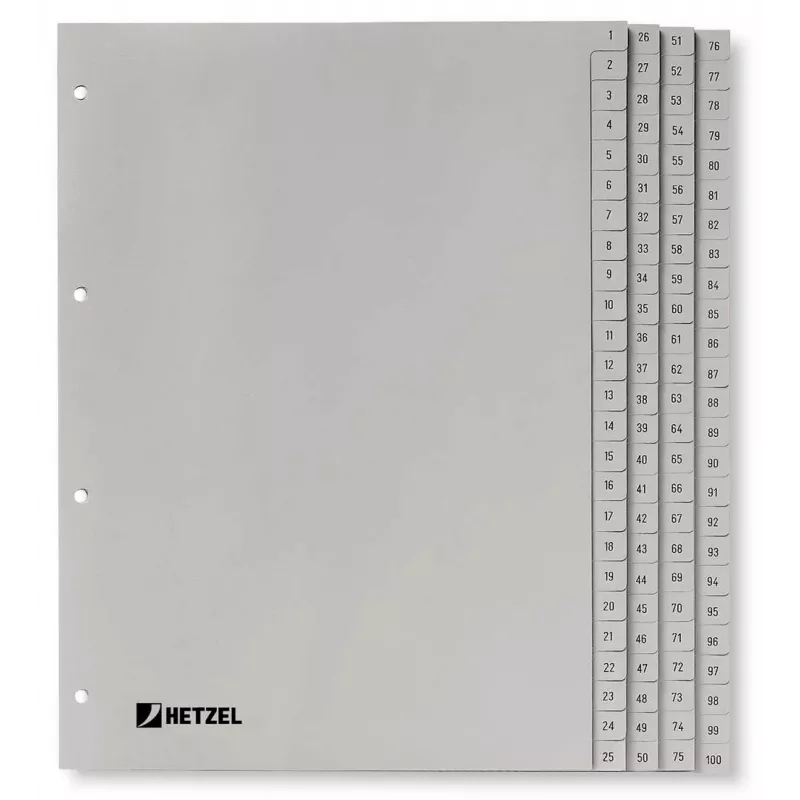 Rexel PP pertvaros, pilkos, skaitmeninės, Skaitmeninis skirtukų indeksas, Polipropilenas (PP), Pilka, A4, 226 mm, 297 mm