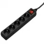 Hama 00137267 ilginamasis laidas 1.4 m 5 kištukiniai lizdai Juodas