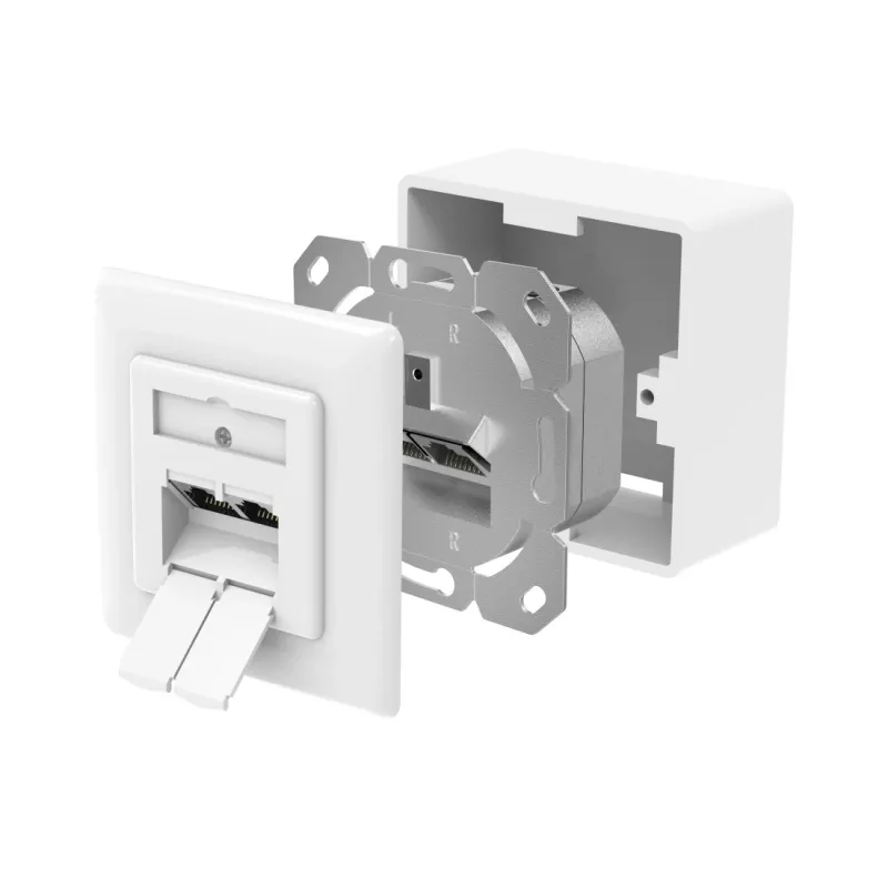 Hama 00300029 kištukinis lizdas 2 x RJ-45 Baltas