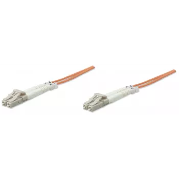 Intellinet Fiber Optic Patch Cable, OM2, LC/LC, 5 m, Oranžinė, Duplex, Daugiamodė, 50/125 µm, LSZH, Pliusinis, Viso gyvenimo garantija