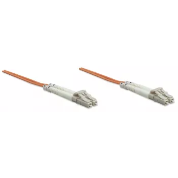 Intellinet Fiber Optic Patch Cable, OM2, LC/LC, 5 m, Oranžinė, Duplex, Daugiamodė, 50/125 µm, LSZH, Pliusinis, Viso gyvenimo garantija