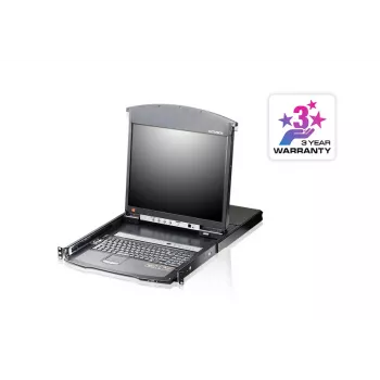 ATEN KL1508AiN 8 prievadų dviejų bėgių LCD KVM per IP konsolė stovui