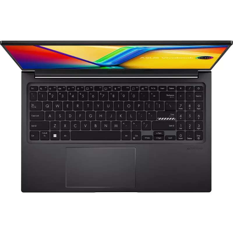 ASUS Vivobook 15 OLED M1505YA-L1394W nešiojamas kompiuteris, AMD Ryzen 7 7730U, 39,6 cm (15,6 colio) Full HD, 16 GB DDR4, 512 GB SSD, Wi-Fi 6E, Windows 11 Home, juodas