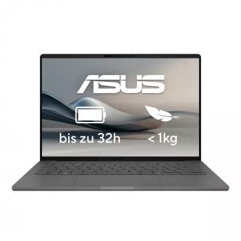 ASUS Zenbook A14 UX3407QA-QD496W nešiojamas kompiuteris su Copilot+ PC, Snapdragon X1-26-100, 35,6 cm (14 colių) WUXGA ekranas, 32 GB LPDDR5x-SDRAM, 1 TB SSD, Wi-Fi 6E (802.11ax), Windows 11 Home, vokiška pilka spalva