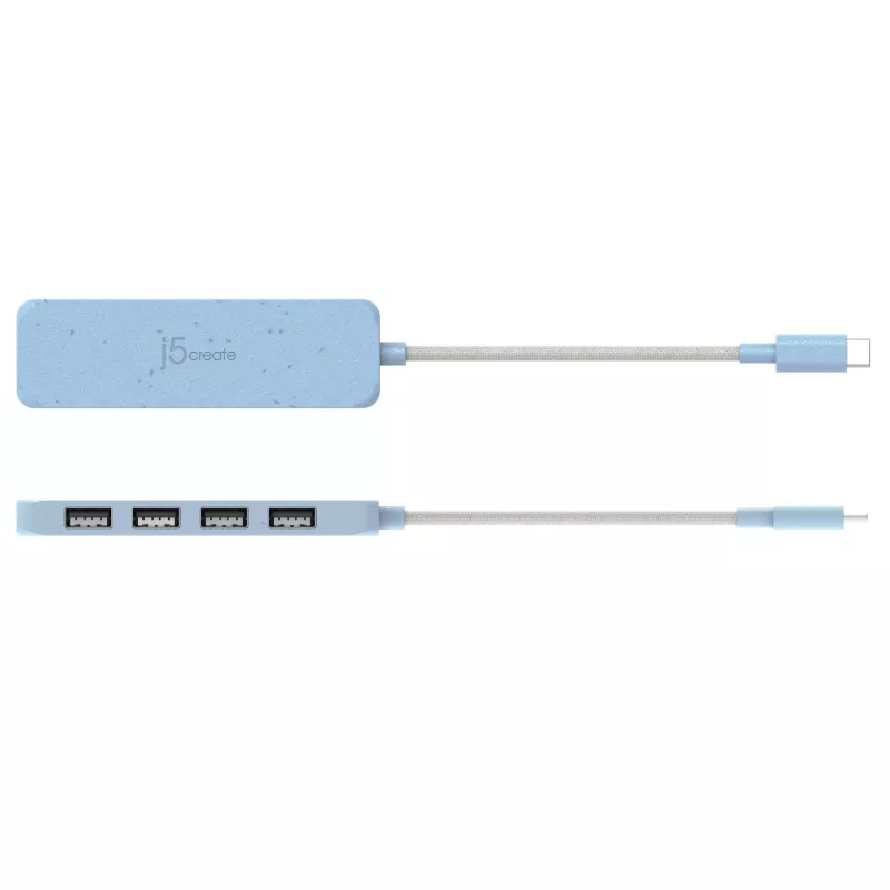 j5create JCH341EC Ekologiškas USB-C į 4 prievadų Type-A Gen 2 skirstytuvas