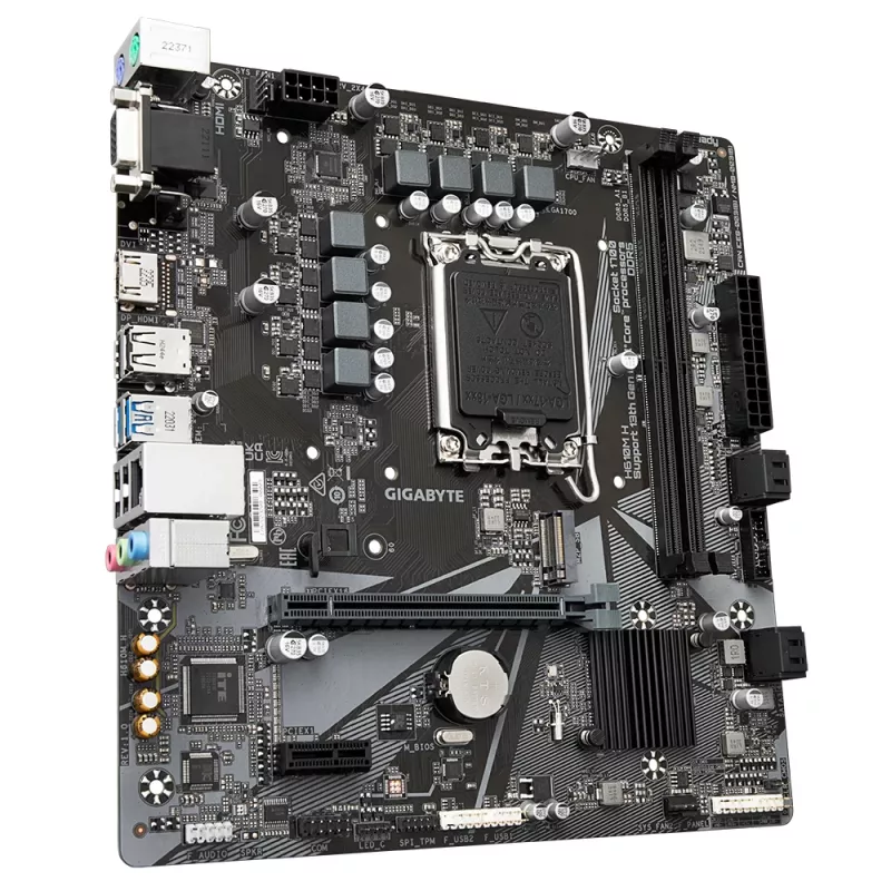 GIGABYTE H610M H pagrindinė plokštė – palaiko Intel Core 14 kartos procesorius, 6+1+1 hibridinis skaitmeninis VRM, iki 5600MHz DDR4 (OC), 1xPCIe 3.0 M.2, GbE LAN, USB 3.2 Gen 1