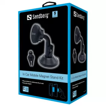 Sandberg In Car Mobile Magnetinis Stovas Rinkinys, Telefonui, Pasyvus laikiklis, Automobiliui, Juoda