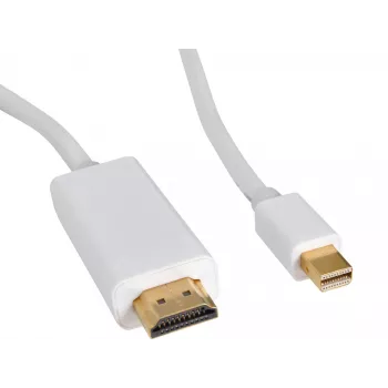 Sandberg MiniDP 1.2 > HDMI 4K 2m laidas, 2 m, Mini DisplayPort, HDMI, Kištukas, Kištukas, Baltas