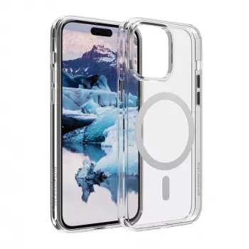 DBRAMANTE1928 IM61CL001854 permatomas baltas dėklas Apple iPhone 15 Pro, 100% perdirbtas plastikas, MagSafe