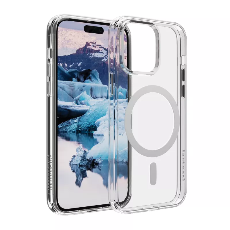 DBRAMANTE1928 IM61CL001854 permatomas baltas dėklas Apple iPhone 15 Pro, 100% perdirbtas plastikas, MagSafe