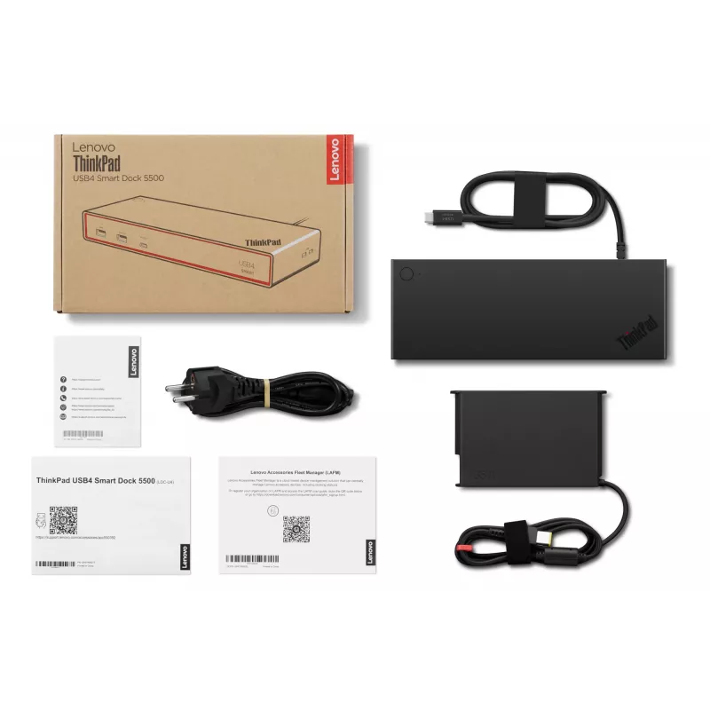 Lenovo ThinkPad USB4 Smart Dock 5500 su 135W adapteriu, laidinis, juodas
