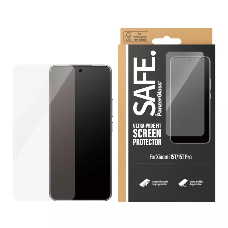 PanzerGlass SAFE.® ekrano apsauga Xiaomi 15T | 15T Pro | Ultra-Wide Fit