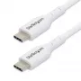 StarTech.com 1m (3,3 pėdų) baltas USB-C įkrovimo laidas 2 vnt. rinkinys, USB-C laidas, USB 2.0 Type-C nešiojamojo kompiuterio įkroviklio laidas, 60W 3A galios tiekimas, TPE apvalkalas, USB-C duomenų perdavimo laidas, M/M