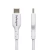 StarTech.com 1m (3,3 pėdų) baltas USB-C įkrovimo laidas 2 vnt. rinkinys, USB-C laidas, USB 2.0 Type-C nešiojamojo kompiuterio įkroviklio laidas, 60W 3A galios tiekimas, TPE apvalkalas, USB-C duomenų perdavimo laidas, M/M