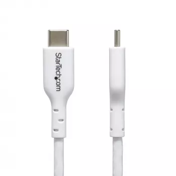 StarTech.com 1m (3,3 pėdų) baltas USB-C įkrovimo laidas 2 vnt. rinkinys, USB-C laidas, USB 2.0 Type-C nešiojamojo kompiuterio įkroviklio laidas, 60W 3A galios tiekimas, TPE apvalkalas, USB-C duomenų perdavimo laidas, M/M