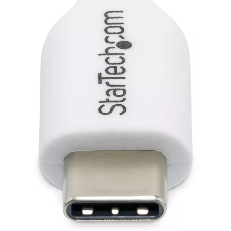 StarTech.com 1m (3,3 pėdų) baltas USB-C įkrovimo laidas 2 vnt. rinkinys, USB-C laidas, USB 2.0 Type-C nešiojamojo kompiuterio įkroviklio laidas, 60W 3A galios tiekimas, TPE apvalkalas, USB-C duomenų perdavimo laidas, M/M