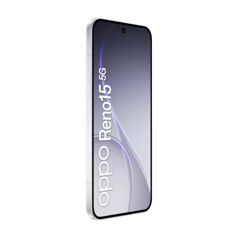 OPPO Reno15 5G 16,7 cm (6,59 colio) dvisim kortelių palaikymas Android 16.0 USB Type-C 8 GB 512 GB 6500 mAh Baltas