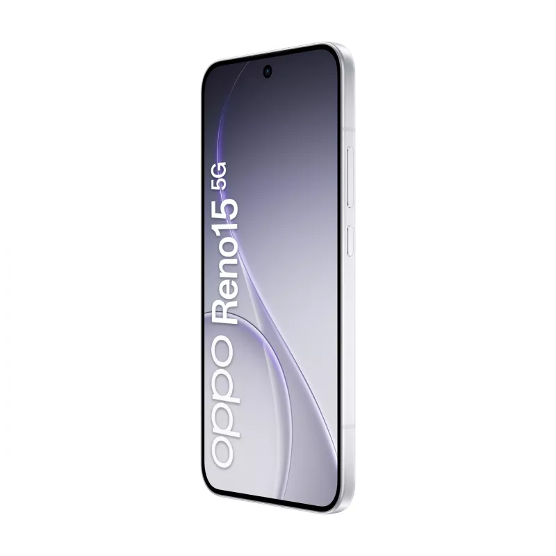 OPPO Reno15 5G 16,7 cm (6,59 colio) dvisim kortelių palaikymas Android 16.0 USB Type-C 8 GB 512 GB 6500 mAh Baltas