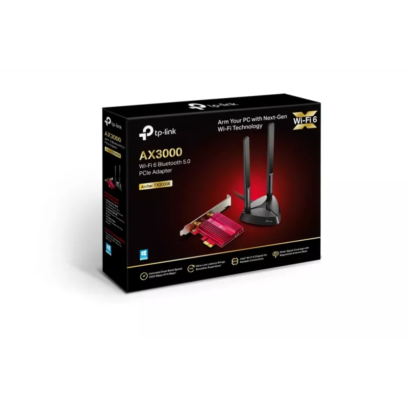 TP-Link Archer TX3000E belaidis adapteris PCIe Wi-Fi 6 AX3000 + Bluetooth 5.0