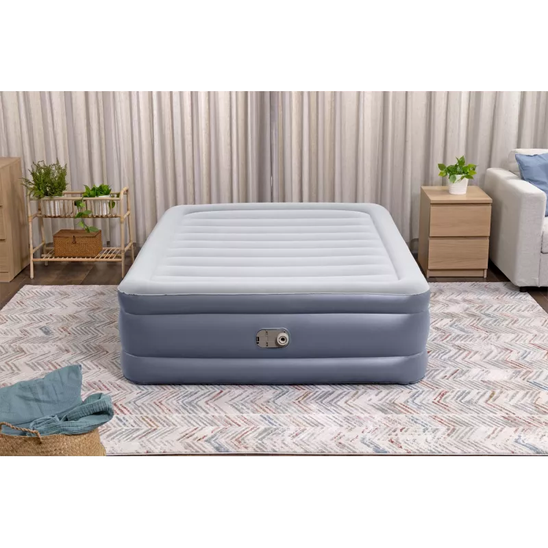 Bestway Tritech pripučiamas čiužinys Queen su įmontuotu siurbliu ir antimikrobine danga 2,03 m x 1,52 m x 51 cm