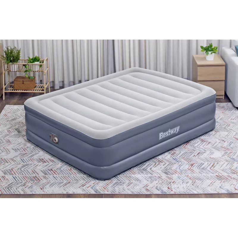 Bestway Tritech pripučiamas čiužinys Queen su įmontuotu siurbliu ir antimikrobine danga 2,03 m x 1,52 m x 51 cm