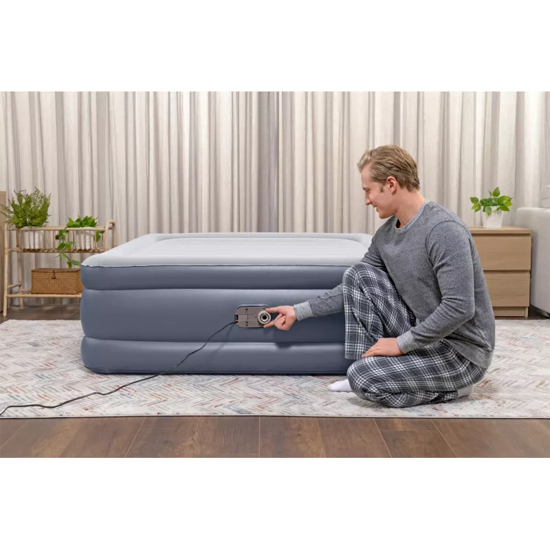 Bestway Tritech pripučiamas čiužinys Queen su įmontuotu siurbliu ir antimikrobine danga 2,03 m x 1,52 m x 51 cm