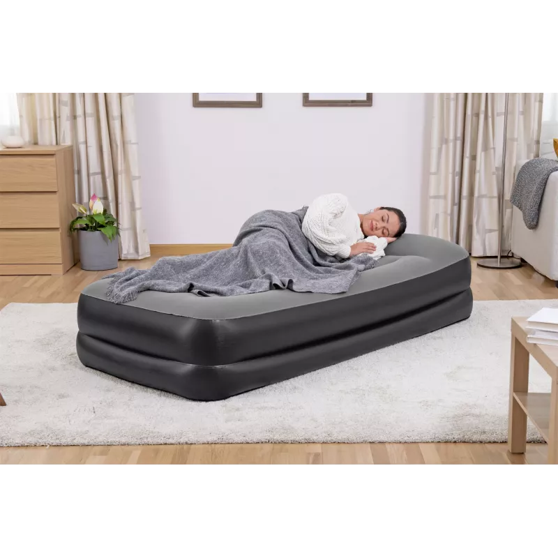 Bestway Tritech pripučiamas čiužinys Twin su įmontuotu siurbliu ir antimikrobine danga 1,91 m x 97 cm x 46 cm