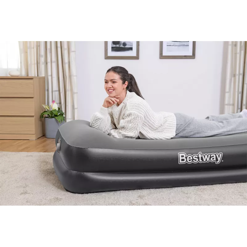 Bestway Tritech pripučiamas čiužinys Twin su įmontuotu siurbliu ir antimikrobine danga 1,91 m x 97 cm x 46 cm