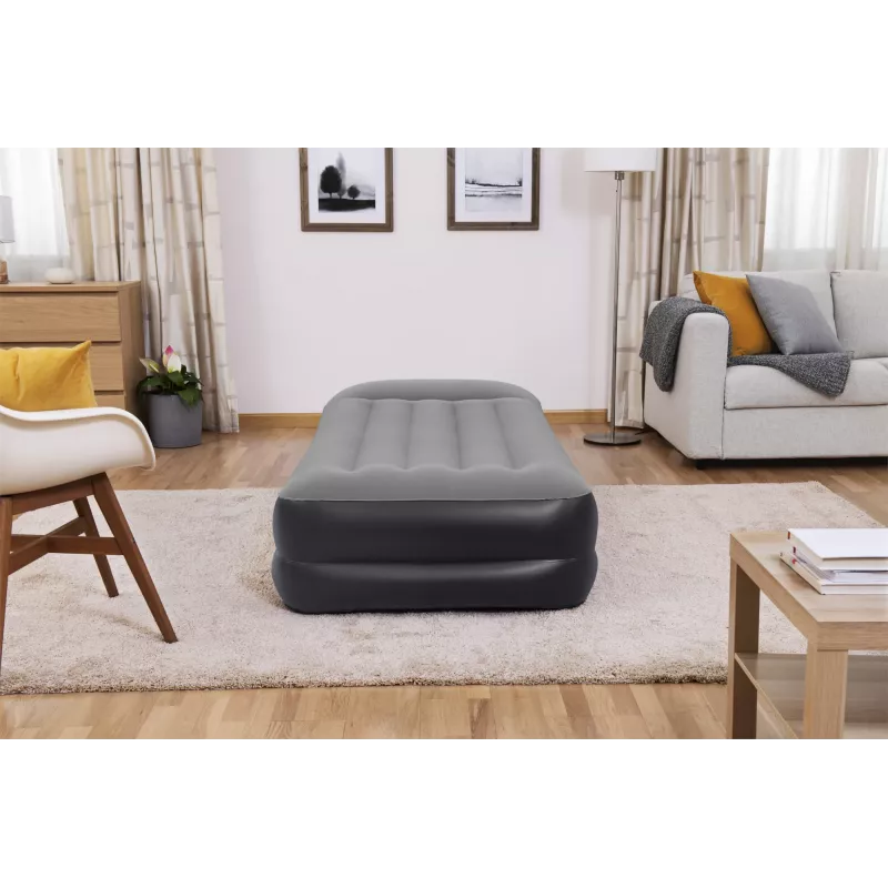 Bestway Tritech pripučiamas čiužinys Twin su įmontuotu siurbliu ir antimikrobine danga 1,91 m x 97 cm x 46 cm