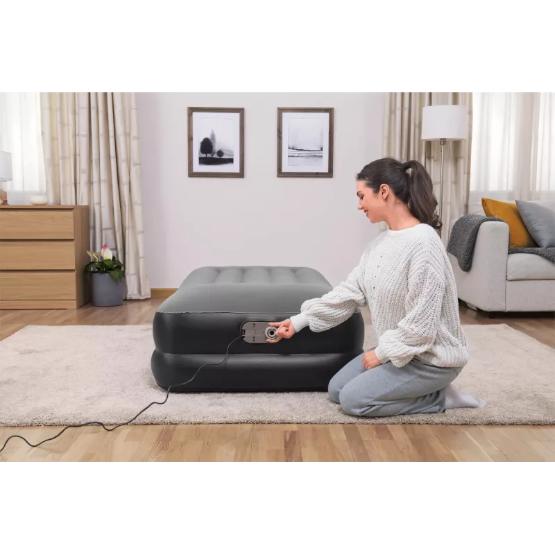 Bestway Tritech pripučiamas čiužinys Twin su įmontuotu siurbliu ir antimikrobine danga 1,91 m x 97 cm x 46 cm