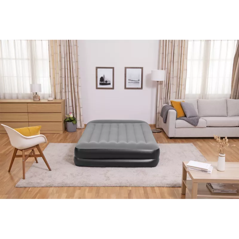 Pripučiamas čiužinys Bestway Tritech Queen su įmontuotu siurbliu ir antimikrobine danga 2,03 m x 1,52 m x 46 cm