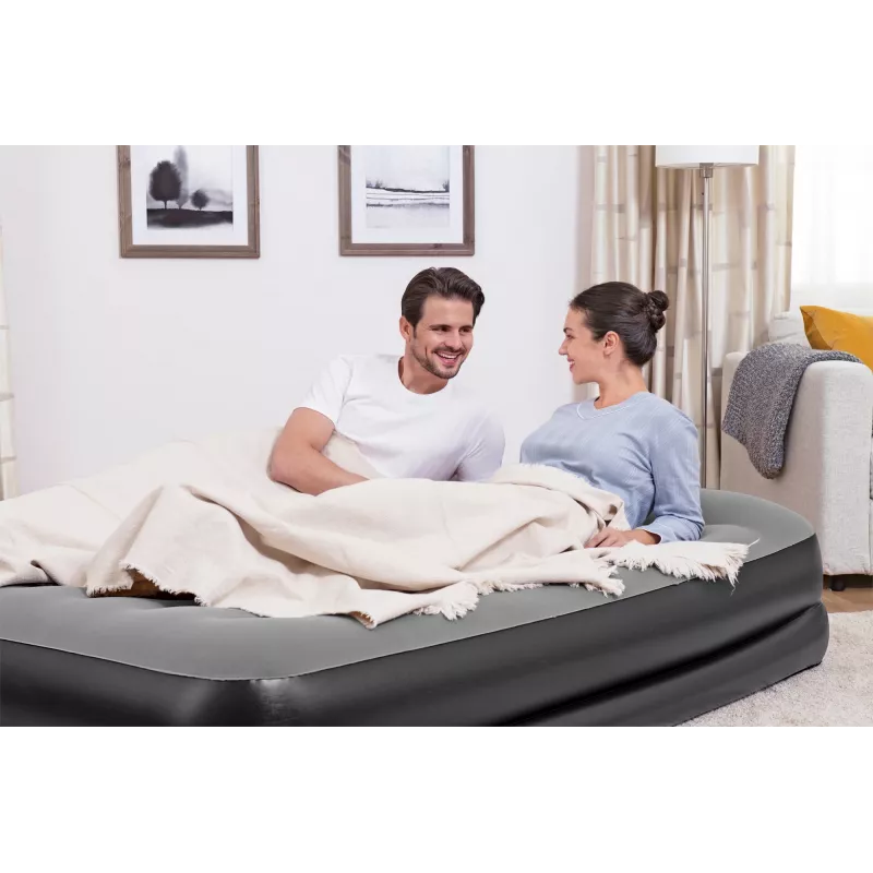 Pripučiamas čiužinys Bestway Tritech Queen su įmontuotu siurbliu ir antimikrobine danga 2,03 m x 1,52 m x 46 cm
