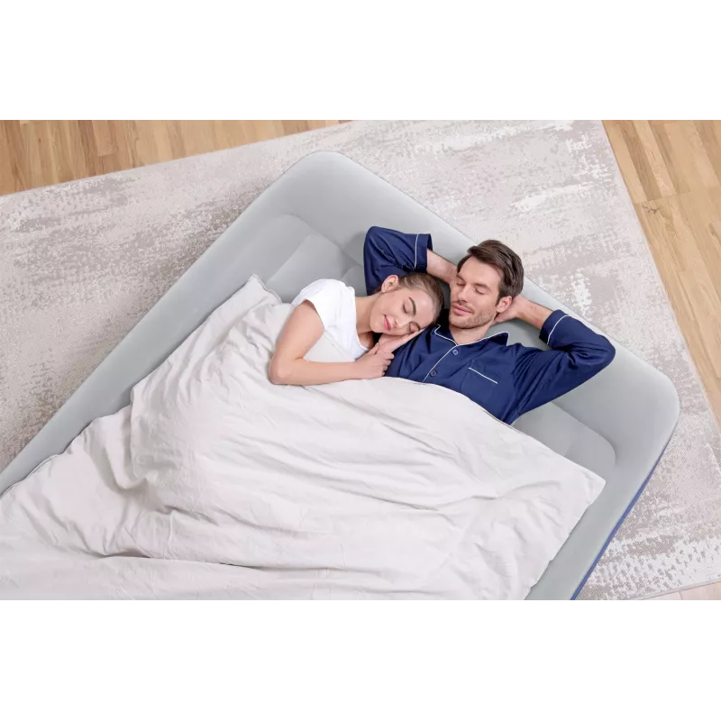 Bestway Tritech pripučiamas čiužinys Queen su įmontuotu siurbliu ir antimikrobine danga 2,03 m x 1,52 m x 46 cm