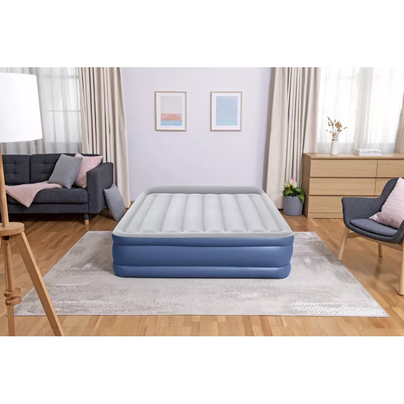 Bestway Tritech pripučiamas čiužinys Queen su įmontuotu siurbliu ir antimikrobine danga 2,03 m x 1,52 m x 46 cm