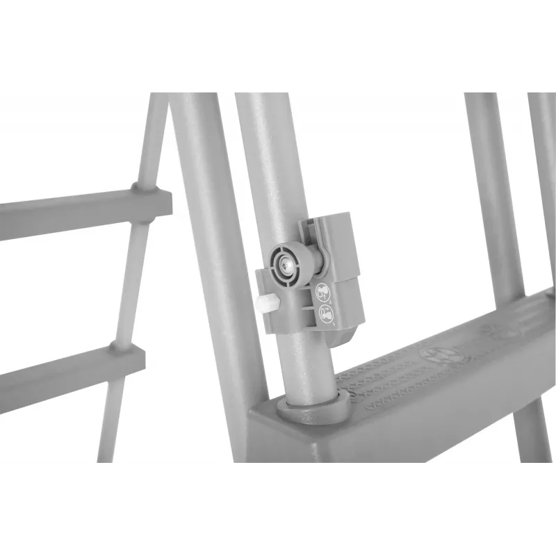 Bestway Flip & Lock kopėtėlės antžeminiam baseinui 1,07 m, pilkos spalvos, metalinės, 150 kg, 3 pakopos