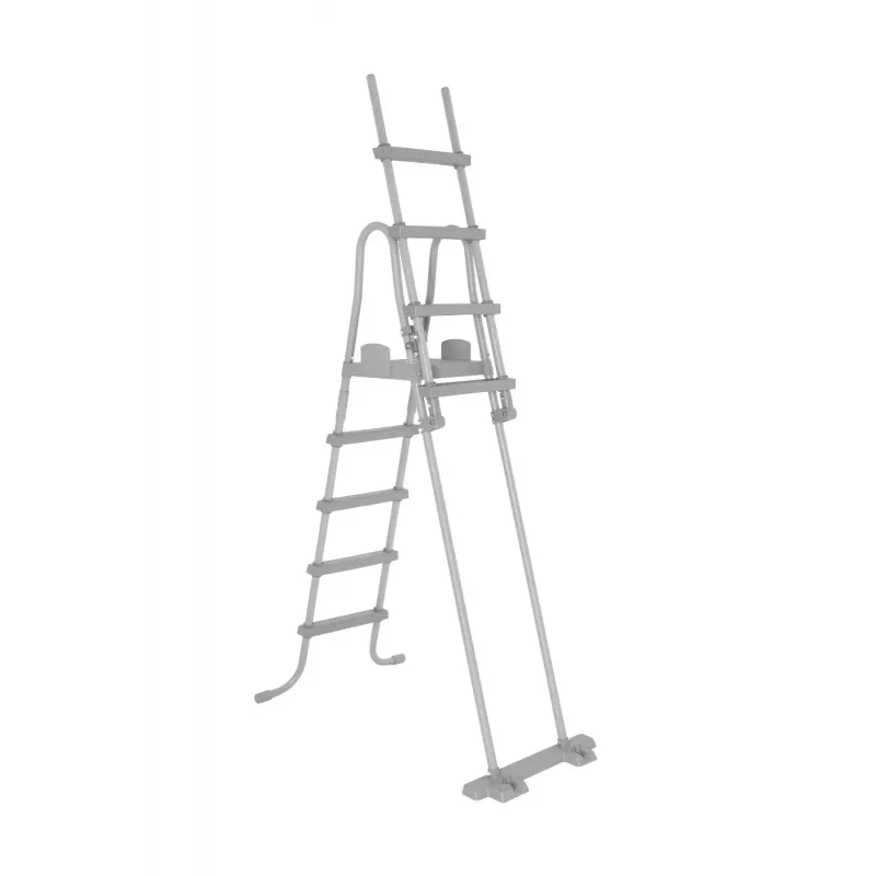 Bestway Flip & Lock kopėtėlės antžeminiam baseinui 1,32 m, pilka, metalas, plastikas, 150 kg, 4 pakopos