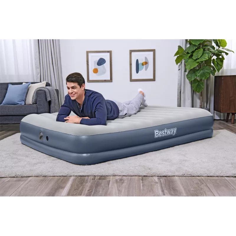 Bestway Tritech pripučiamas čiužinys Queen su įkraunamu siurbliu 2.03 m x 1.52 m x 36 cm