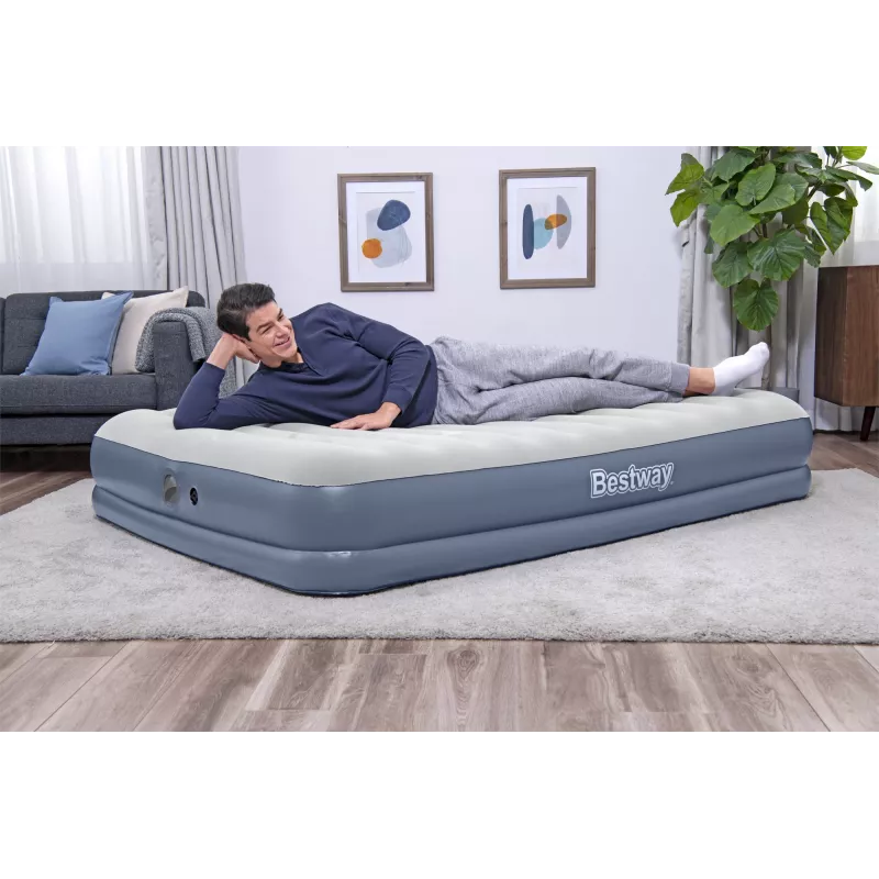 Bestway Tritech pripučiamas čiužinys Queen su įkraunamu siurbliu 2.03 m x 1.52 m x 36 cm