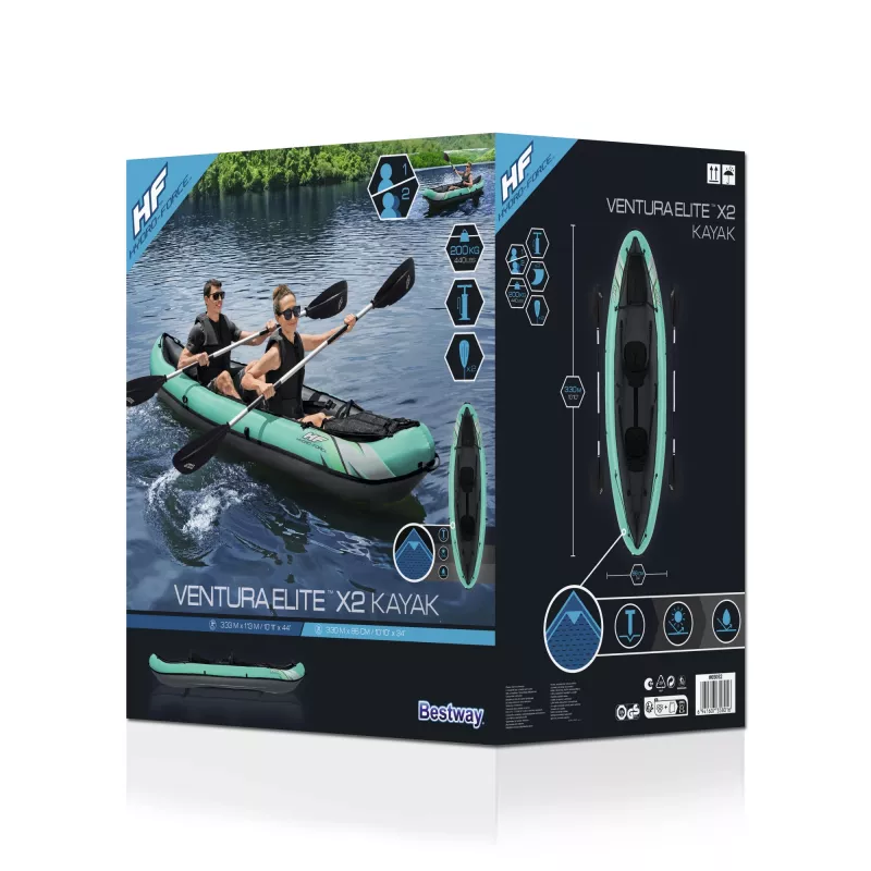 Pripučiamas baidarių rinkinys Bestway Hydro-Force Ventura Elite X2 3,30 m
