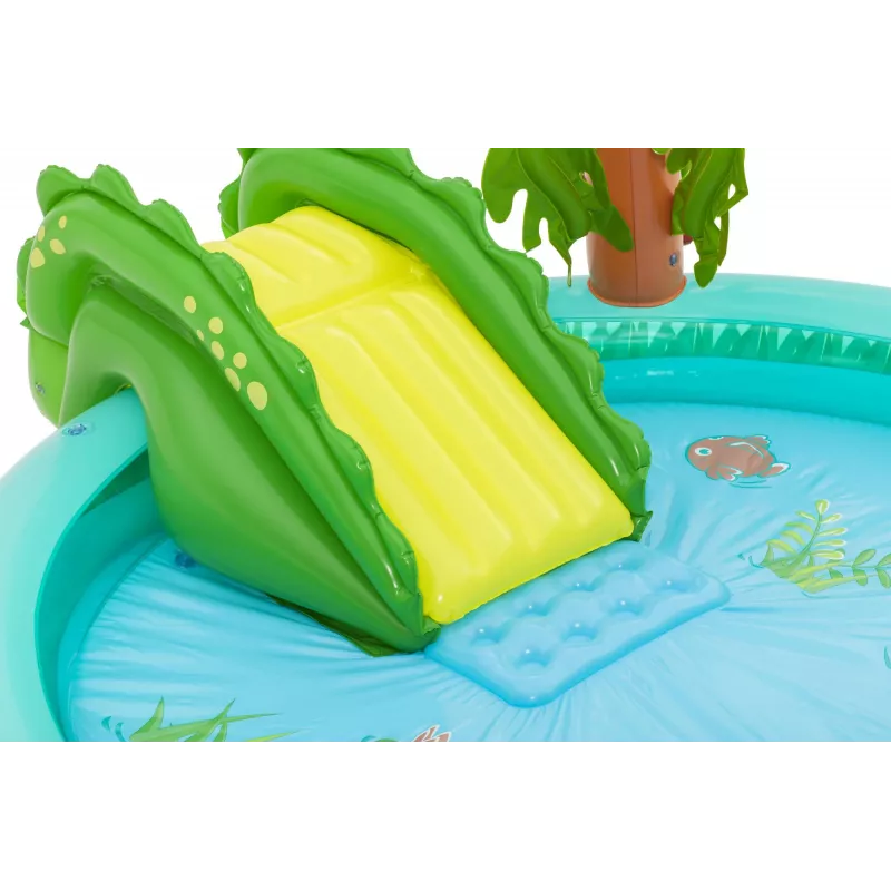 Bestway Crocodile Cove pripučiamas vandens žaidimų centras ir baseinas vaikams 2,24 m x 1,81 m x 72 cm
