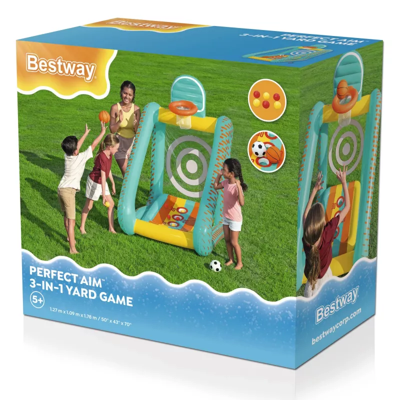 Bestway Perfect Aim 3 viename pripučiamas kiemo žaidimų centras