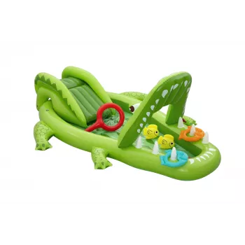 Bestway Later Gator vaikiškas pripučiamas vandens žaidimų centras ir baseinas 2,34 m x 1,63 m x 87 cm